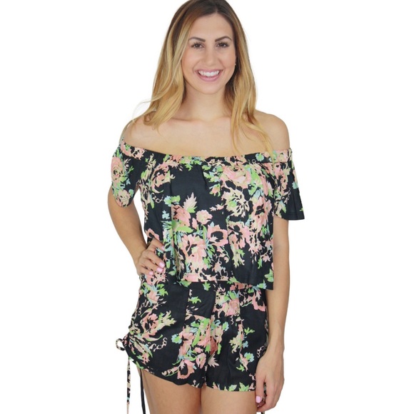 Anthropologie RAGA Garden Party High Waisted Short Black Floral - Picture 8 of 12